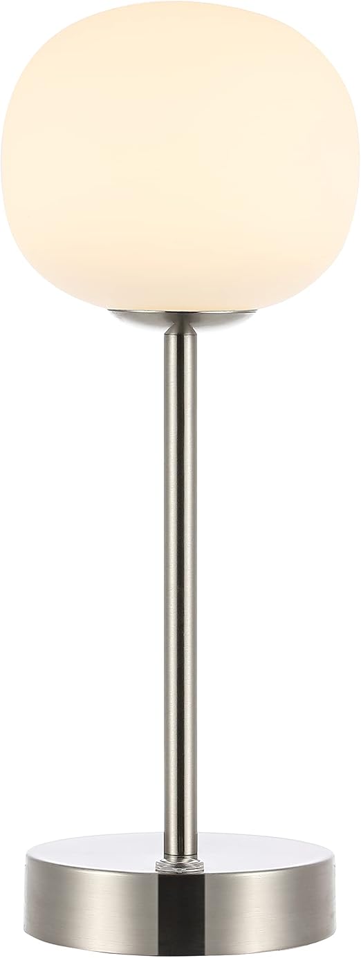 Rechargeable Cordless LED Table Lamp with Frosted Glass Globe