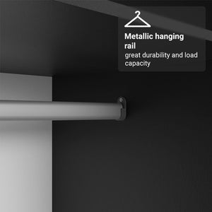6-Door 4-Drawer Wardrobe with Shelves & Hanging Space