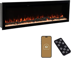 72-Inch Linear Electric Fireplace – Wall Mount & Recessed