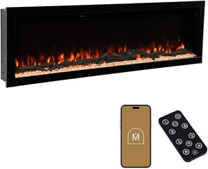 72-Inch Linear Electric Fireplace – Wall Mount & Recessed