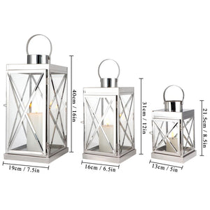 Stainless Steel Candle Lantern Set of 3 – Indoor & Outdoor Decor