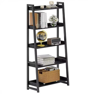 5-Tier Ladder Shelf – Industrial Bookcase