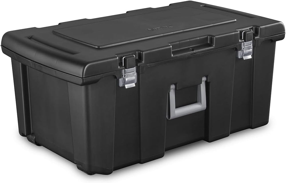 23-Gallon Lockable Storage Footlocker with Wheels