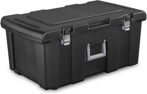 23-Gallon Lockable Storage Footlocker with Wheels