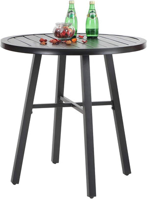 Round Metal Patio Bistro Table – 28 Inch Outdoor Side Table
