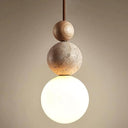 Stone & Glass Pendant Light – G9 Hanging Ceiling Lamp
