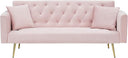 71" Convertible Velvet Sofa Bed Futon with Adjustable Backrest & Chrome Legs