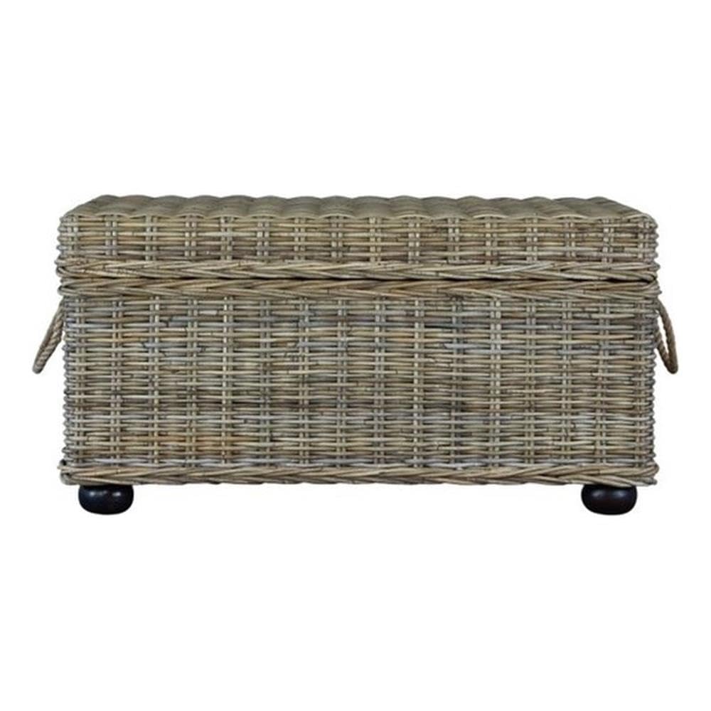 Wicker Rattan Storage Trunk with Lift-Top