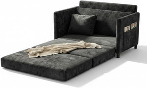 Convertible Loveseat Sofa Bed with Foldable Side Table