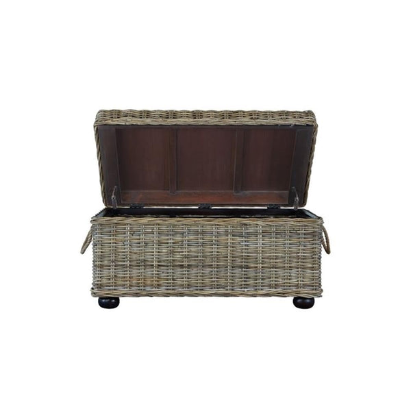 Wicker Rattan Storage Trunk with Lift-Top