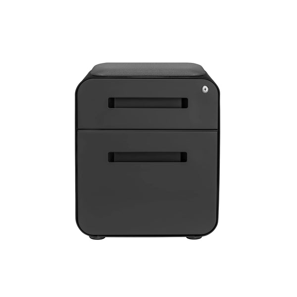 2-Drawer Mobile File Cabinet with Cushion Seat
