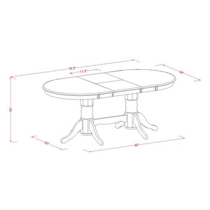 5-Piece Butterfly Leaf Oval Dining Set with Upholstered Chairs