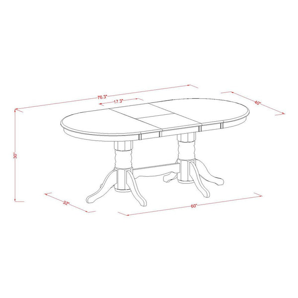 5-Piece Butterfly Leaf Oval Dining Set with Upholstered Chairs