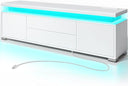 TV Stand with LED Lights & Power Outlet