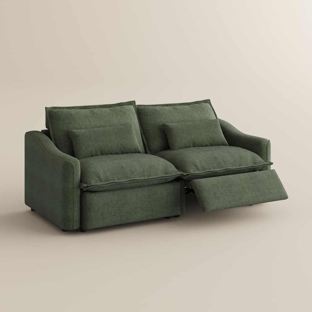 Power Reclining Loveseat – Velvet Modular Sofa with USB Ports