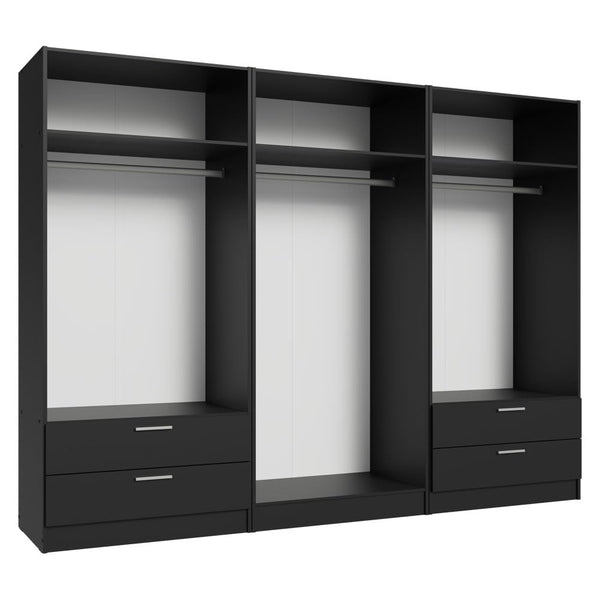 6-Door 4-Drawer Wardrobe with Shelves & Hanging Space