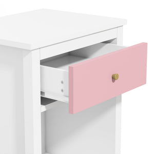 Wooden Nightstand with Drawer & Open Shelf