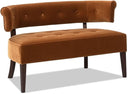Mid-Century Modern Tufted Settee Bench with Split Back