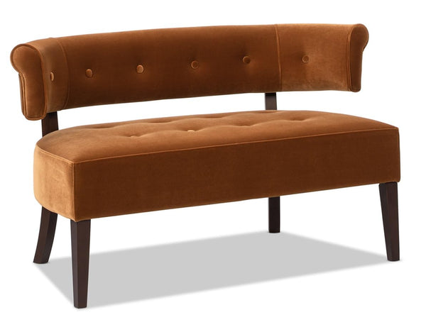 Mid-Century Modern Tufted Settee Bench with Split Back