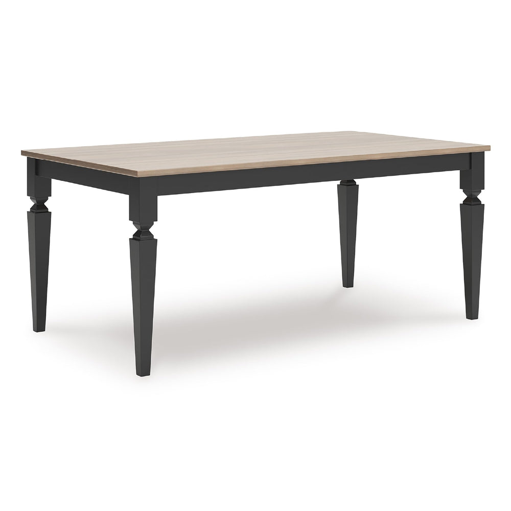 Mango Wood Dining Table, Light Brown & Black