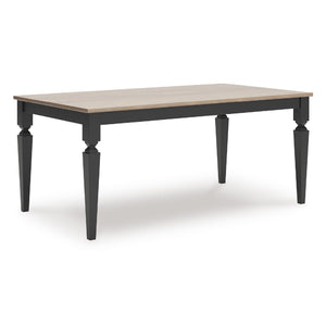 Mango Wood Dining Table, Light Brown & Black