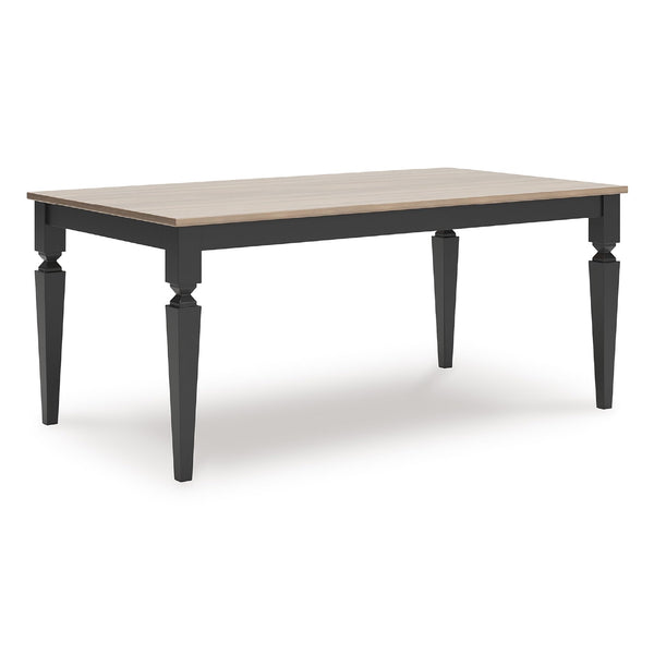 Mango Wood Dining Table, Light Brown & Black