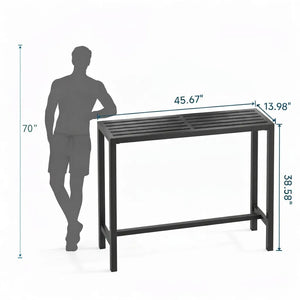 45-Inch Outdoor Bar Height Table – Carbon Steel Frame & Weatherproof HDPE Top