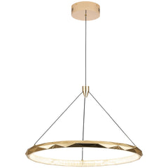 Gold Ring LED Pendant Light – Dimmable Geometric Chandelier