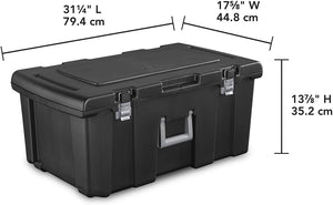 23-Gallon Lockable Storage Footlocker with Wheels