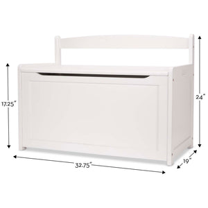 Wooden Toy Chest with Safety-Hinged Lid