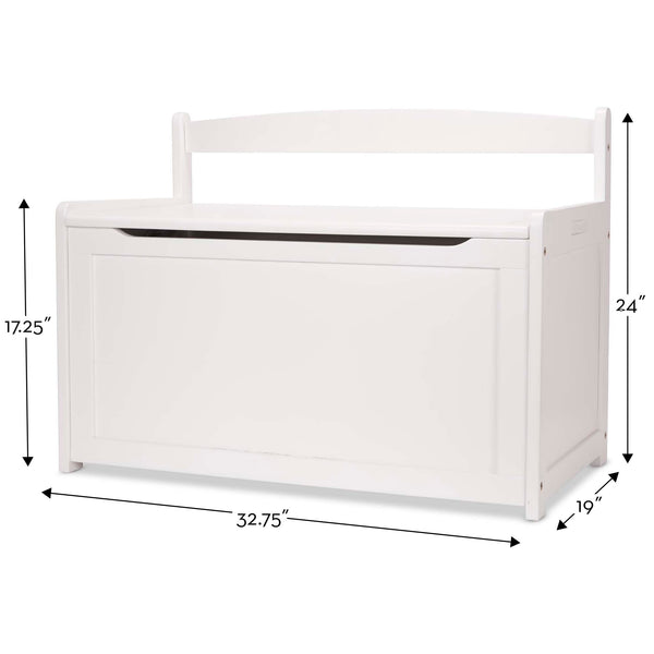 Wooden Toy Chest with Safety-Hinged Lid
