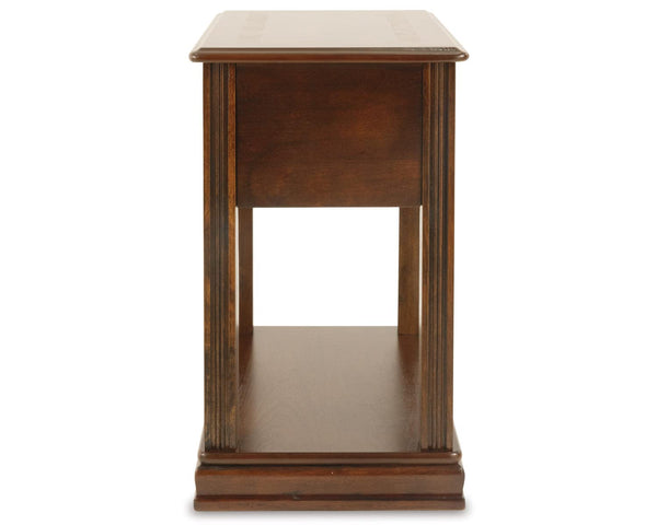Chairside End Table with Drawer and Fixed Shelf