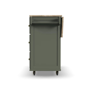 Rolling Kitchen Island Cart with Drop-Leaf Breakfast Bar