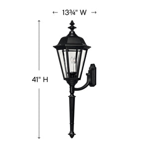 Traditional Black Outdoor Wall Lantern – Aluminum with Beveled Glass
