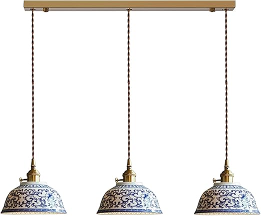 Ceramic Blue & White Porcelain Pendant Light