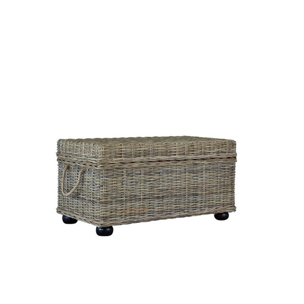 Wicker Rattan Storage Trunk with Lift-Top