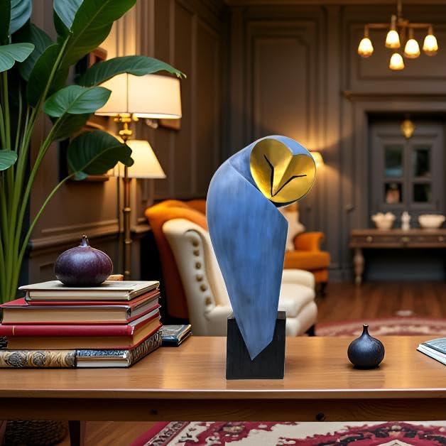 Resin Owl Sculpture – 15-Inch Handmade Home Decor Statue