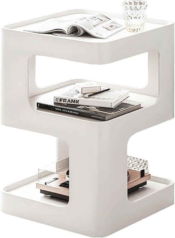 Metal Side Table with Storage – 3-Tier End Table