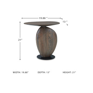 Signature Design by Ashley Cormmet Industrial Accent Table with Metal Base, Dark Brown & Black