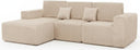 3-Piece Modular Cloud Sectional Sofa – Corduroy, No Assembly Required