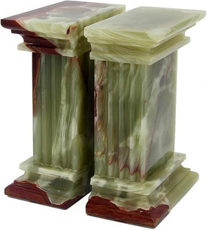 Marble Bookends Set – Hand Carved, Polished Stone with Non-Slip Base