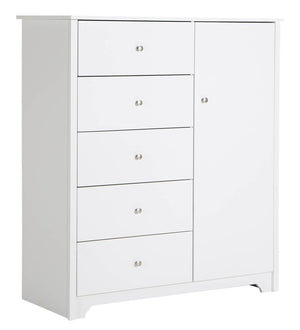 Door Chest with 5 Drawers and Adjustable Shelves