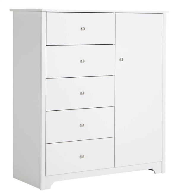 Door Chest with 5 Drawers and Adjustable Shelves