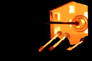 Gold Leaf Hurricane Glass Candleholder