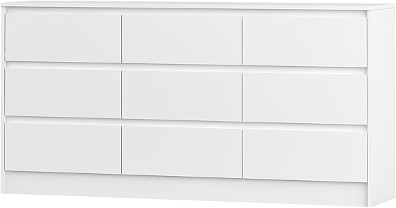 9-Drawer Horizontal Wood Dresser