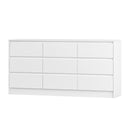 9-Drawer Horizontal Wood Dresser – White