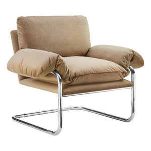 Velvet Accent Armchair with Removable Cushions