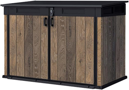 Outdoor Horizontal Storage Shed with Lockable Double Doors, Ventilation & 533-Gallon Capacity