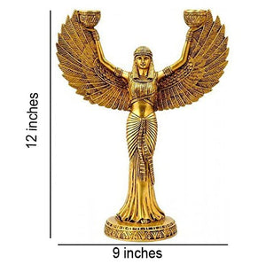 Brass Egyptian Isis Statue with Candle Holder