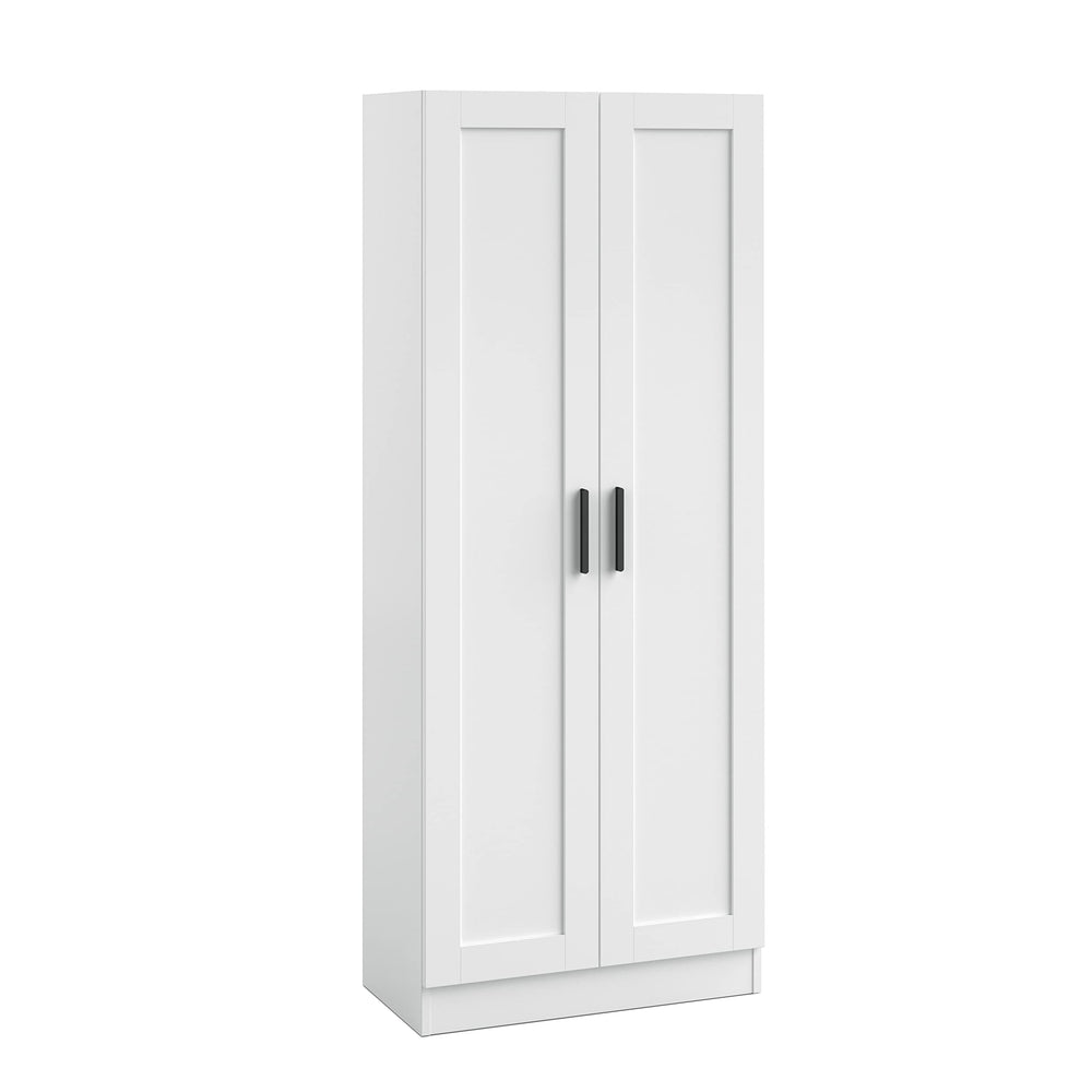 Tall Wooden Storage Cabinet with 2 Doors & Shelves